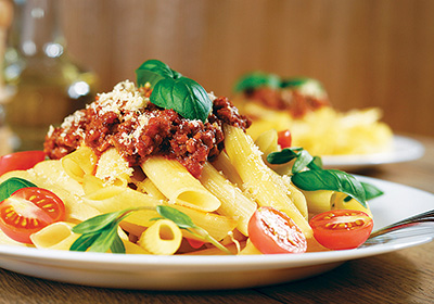 Rigatoni Bolognese with Vegetables